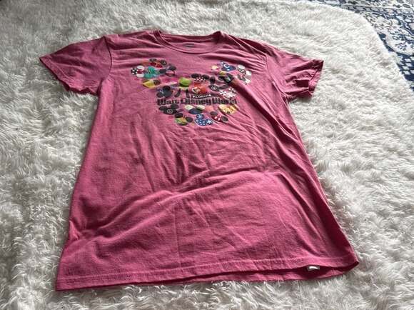 Disney Tops - Walt Disney World Pink Ear Hat Collage T-Shirt Florida Size Large